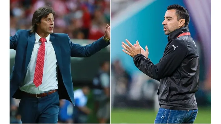 Matías Almeyda y Xavi Hernández (Getty)