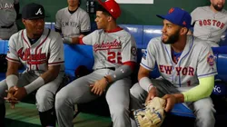Ronald Acuña Jr., Juan Soto y Amed Rosario (Getty Images)