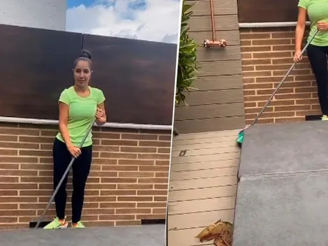 TikTok diabólico: Jessi Uribe pilló a Paola Jara barriendo y él le hizo más reguero