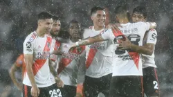 Foto de los jugadores de River un día de lluvia.