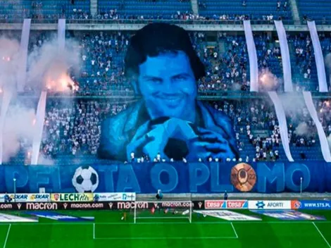 'Pelota o plomo': lamentable tifo en Polonia con rostro de Pablo Escobar