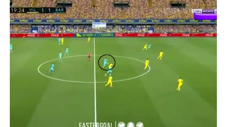 Foto del gol de Messi y Suárez.