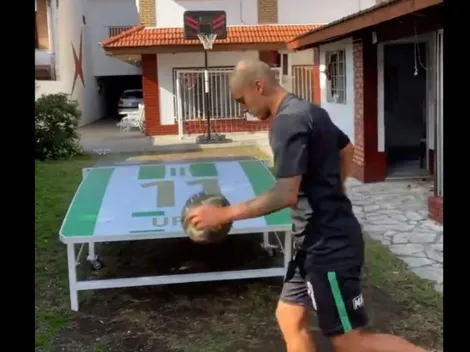 El video viral de Urzi haciendo magia y metiendo la pelota en un aro de básquet