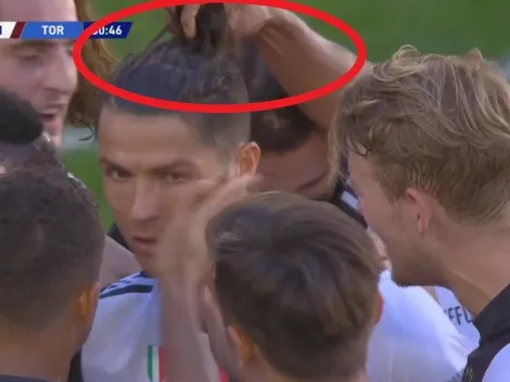 Cuadrado, re travieso: le sacó el 'moñito' a CR7 en su gol y lo despeinó todo