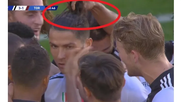La travesura de Juan Guillermo Cuadrado en el festejo de CR7.