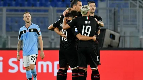 El festejo de los jugadores de Milan.