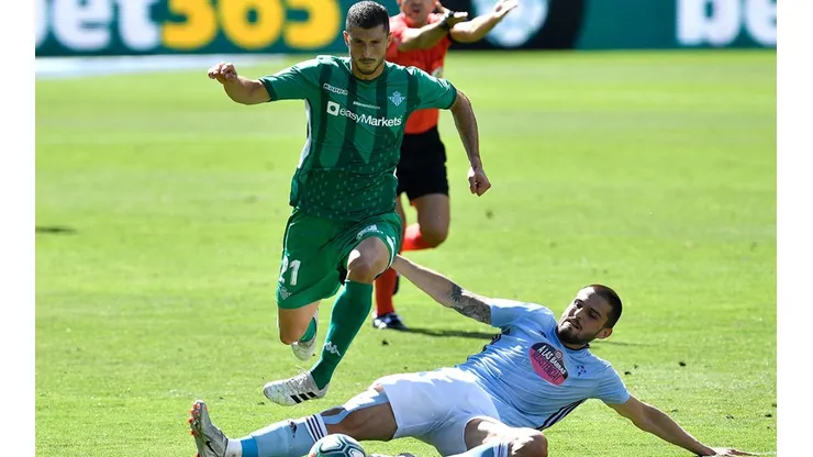 Guido Rodríguez tuvo una destacada actuación con el Betis ante el Celta de Vigo en La Liga. (Getty Images)