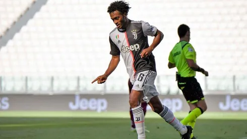 Juan Guillermo Cuadrado, tras anotar su segundo gol en la Serie A 19/20.