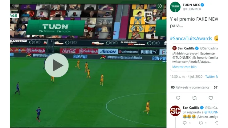 Épico trolleo de TUDN a Sancadilla