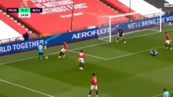 Foto del gol que le hicieron a Manchester United.