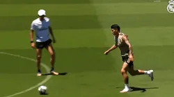 Zidane la sirvió y James la clavó en un ángulo en la práctica del Madrid