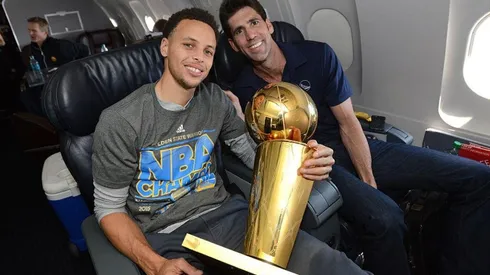 Stephen Curry y Bob Myers (Getty Images)