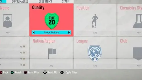 El filtro de cartas especiales por fin llegará en una actulización de FIFA 20