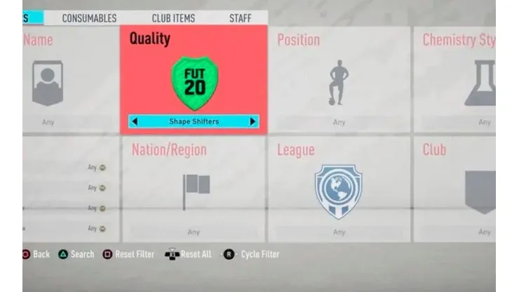 El filtro de cartas especiales por fin llegará en una actulización de FIFA 20