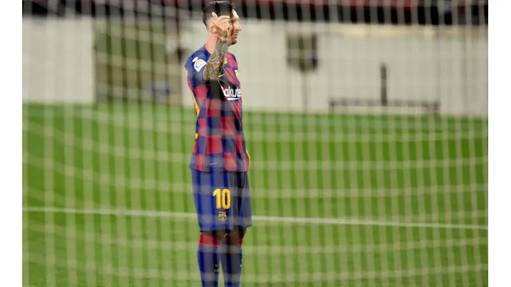 Lionel Messi, festejando el penal (Getty)
