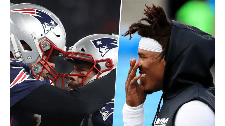 Tom Brady, Julian Edelman y Cam Newton (Getty Images)