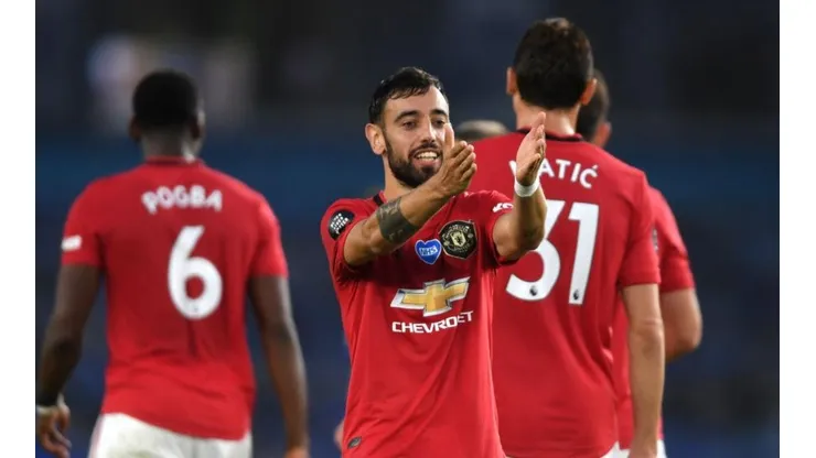 El festejo de Bruno Fernandes.