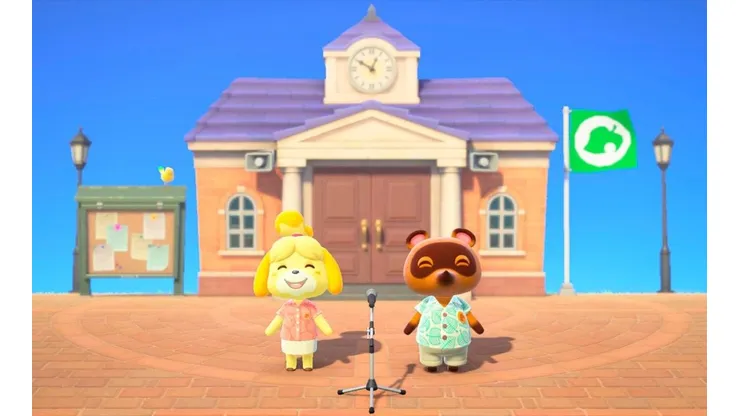 Canela y Tom Hook en Animal Crossing.