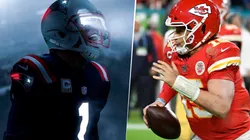 Cam Newton y Patrick Mahomes (@michael7simms y Getty Images)