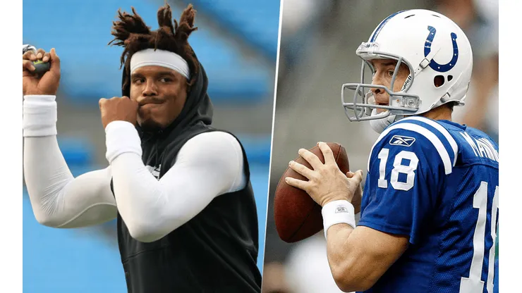 Cam Newton y Peyton Manning (Getty Images)