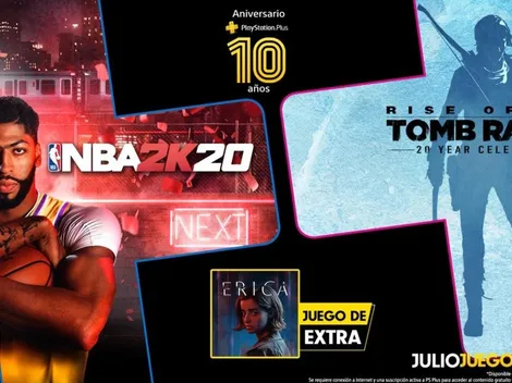 PS Plus cumple 10 años y Sony lo festeja con 3 grandes juegos: NBA 2K20, Tomb Raider y Erica