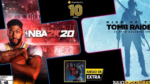 PS Plus cumple 10 años y Sony lo festeja con 3 grandes juegos: NBA 2K20, Tomb Raider y Erica