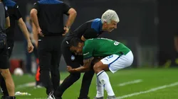 Luis Muriel festejo su doblete con su DT, Gian Piero Gasperini.