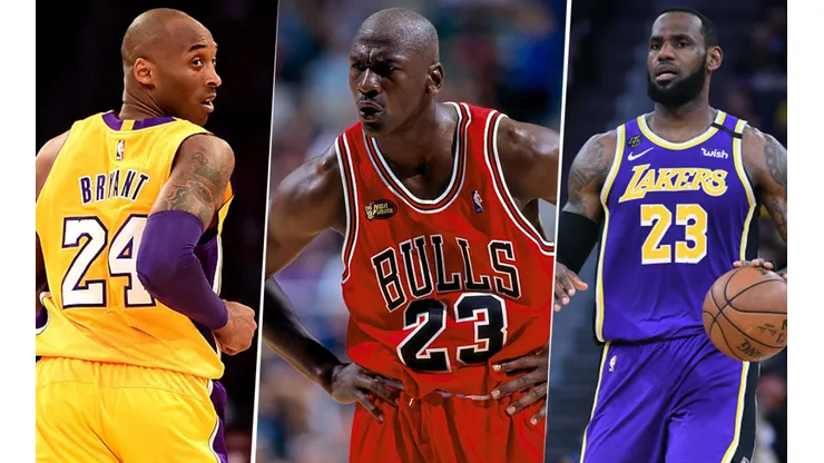 Kobe Bryant, Michael Jordan y LeBron James (Getty Images)