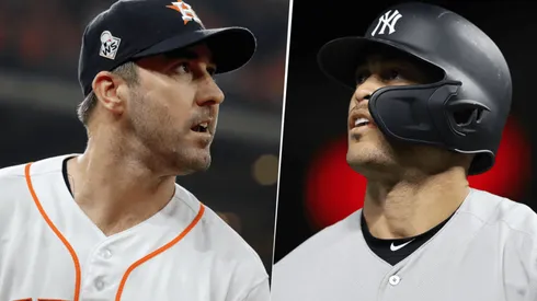 Justin Verlander y Giancarlo Stanton (Getty Images)