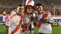 Quintero, Borré y Carrascal festejando la Copa Argentina 2019.