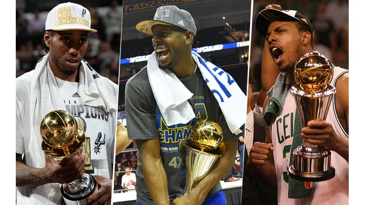Kawhi Leonard, Andre Iguodala y Paul Pierce (Getty Images).