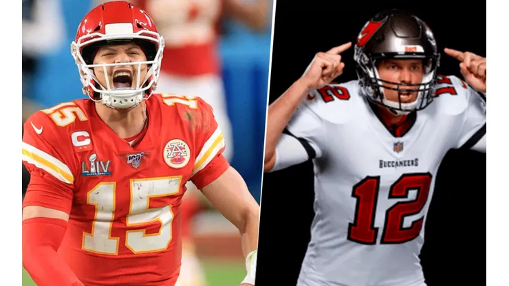 Patrick Mahomes y Tom Brady (Getty Images).