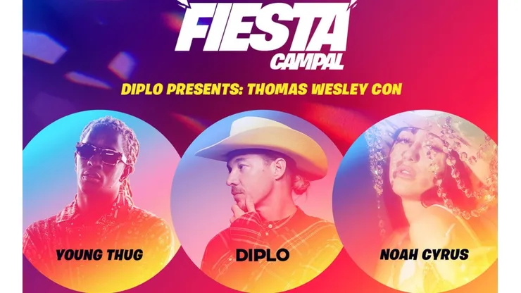 Fortnite anuncia un nuevo evento en vivo de Fiesta Campal con Diplo, Young Thug y Noah Cyrus