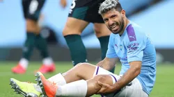 El rostro de dolor de Sergio Agüero.