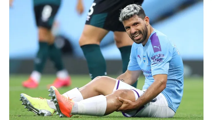 El rostro de dolor de Sergio Agüero.