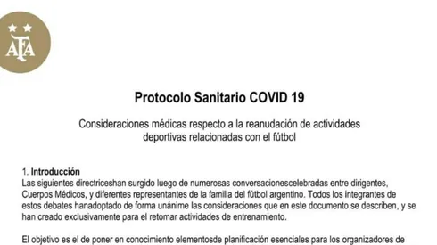 TyC Sports reveló el protocolo de AFA para volver a los entrenamientos