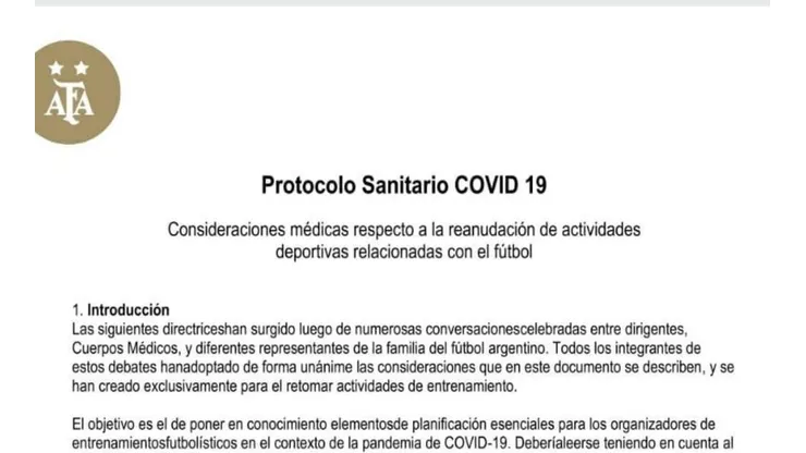 TyC Sports reveló el protocolo de AFA para volver a los entrenamientos