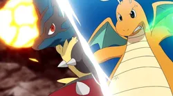 ¡Llegó la revancha! Dragonite de Ash vs Mega Lucario de Corelia en el anime de Pokémon