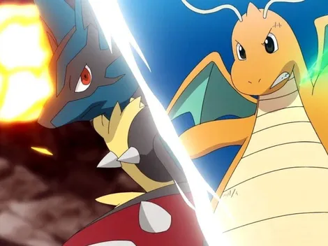 ¡Llegó la revancha! Dragonite de Ash vs Mega Lucario de Corelia en el anime de Pokémon