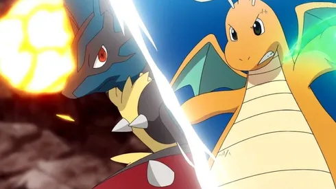 ¡Llegó la revancha! Dragonite de Ash vs Mega Lucario de Corelia en el anime de Pokémon