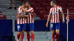 El festejo de los jugadores de Atlético de Madrid.