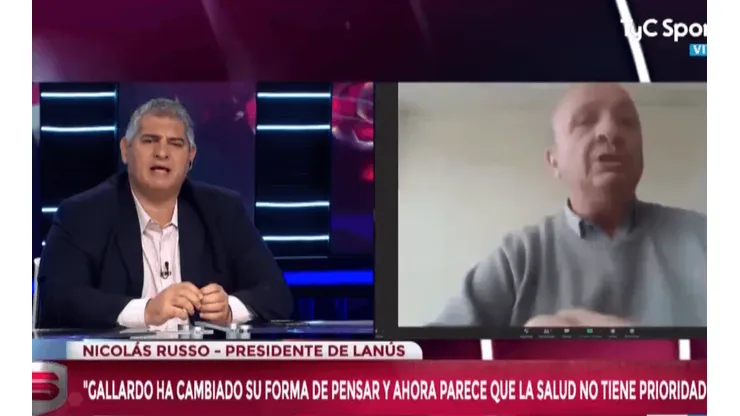 Foto captura del cruce entre Farinella y Russo.