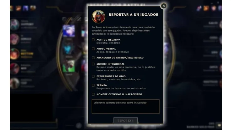 Riot anuncia la llegada de los reportes y muteos en la Selección de Campeones de League of Legends