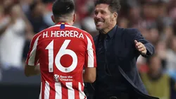 Héctor Herrera junto a Diego Simeone (Getty)