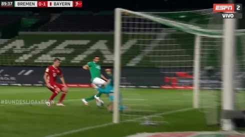 Claudio Pizarro entró a los 88' y casi anota a los 89'.