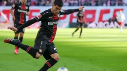 Exequiel Palacios en uno de sus pocos partidos en Alemania.