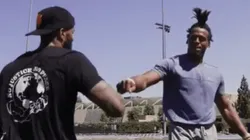 Odell Beckham Jr. y Cam Newton. Foto: captura de pantalla.