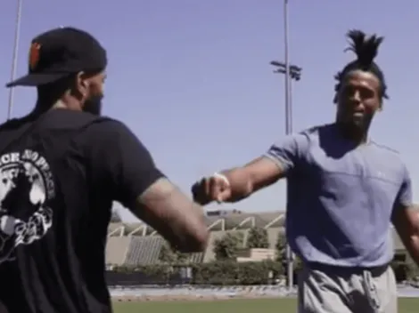 Video: Newton está intacto y se entrena con Beckham Jr.
