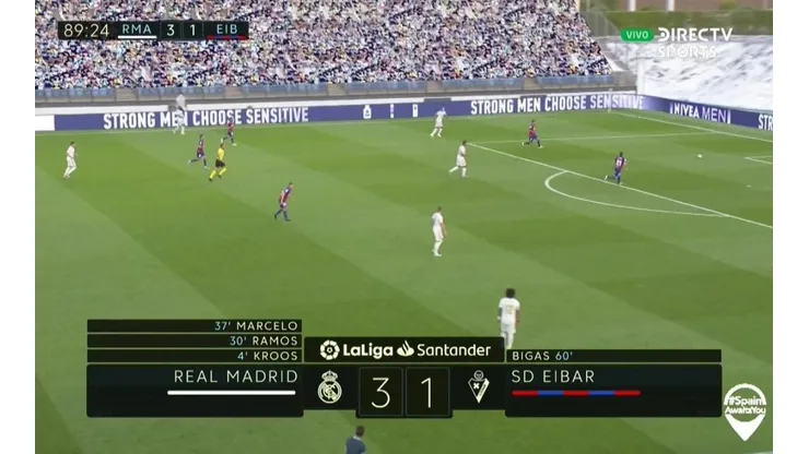 Real Madrid derrotó a Eibar por 3-1 sin la presencia del público.