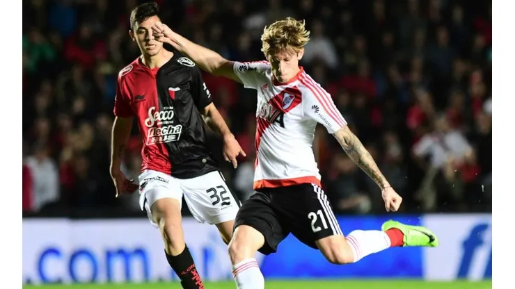 Iván Rossi en un encuentro de River contra Colón.